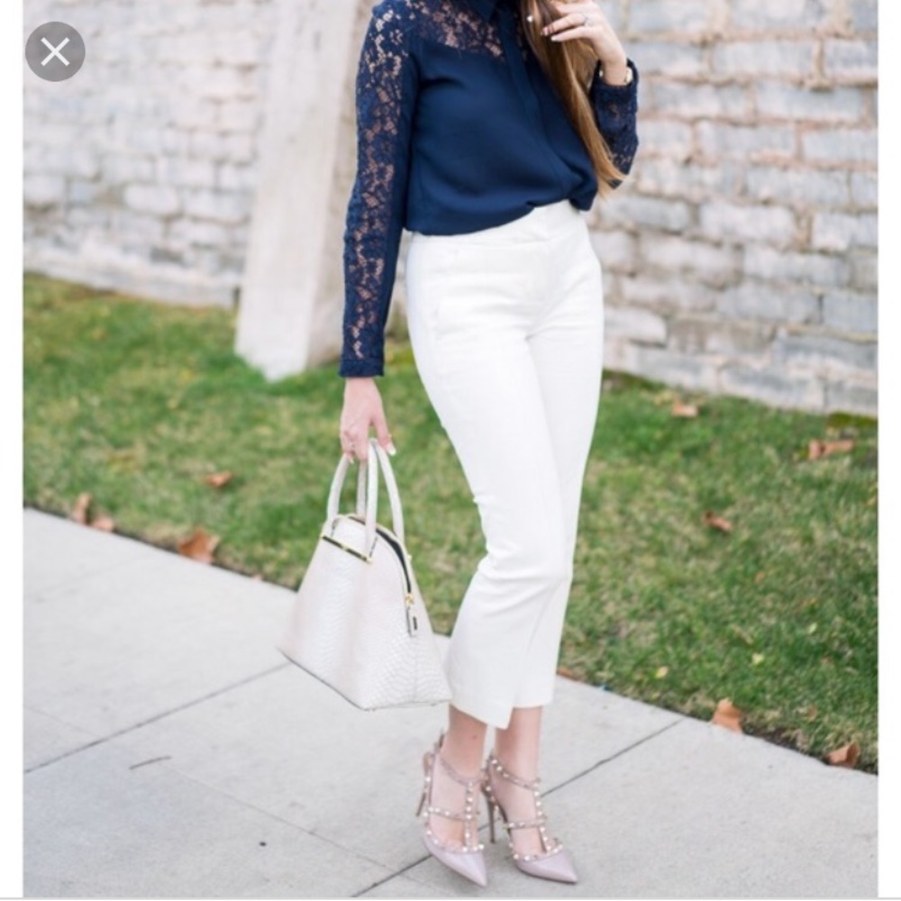 The Limited white crop pants